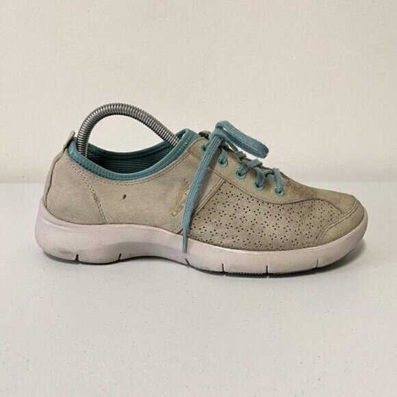 Dansko Elise Gray Genuine Leather Lace Up Sneakers 4401242400 - Picture 1 of 9